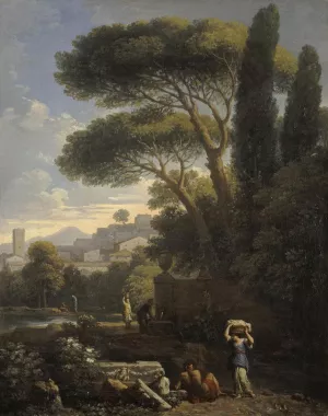 Landscape with a Fountain by Jan Frans Van Bloemen Oil Painting