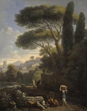 Landscape with a Fountain Oil painting by Jan Frans Van Bloemen
