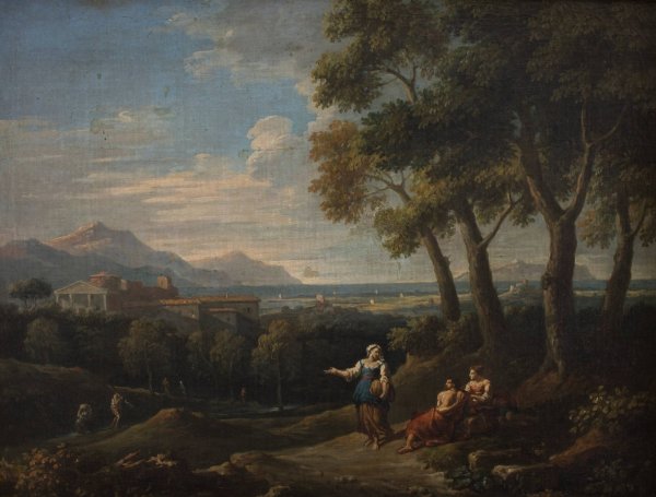 Main Product Photo of Landscape with a Genre Scene Painting by Jan Frans Van Bloemen