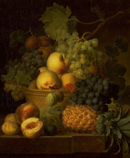 Main Product Photo of Basket of Fruit Painting by Jan Frans Van Dael