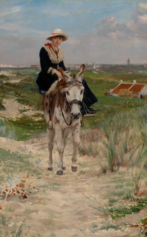 The Ride by Jan Frans Verhas Oil Painting