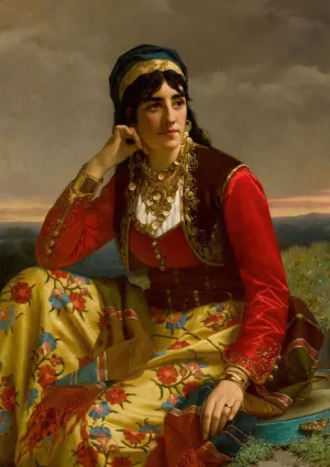An Eastern European Beauty by Jan Frederik Pieter Portielje Oil Painting
