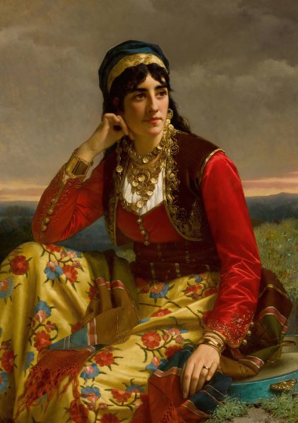 An Eastern European Beauty by Jan Frederik Pieter Portielje - Hand-Painted Oil Painting Reproduction