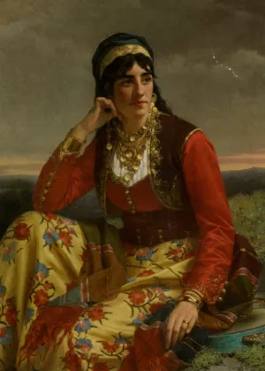 Eastern European Beauty by Jan Frederik Pieter Portielje Oil Painting