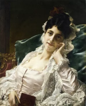 Idle Thoughts Oil painting by Jan Frederik Pieter Portielje