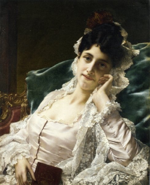 Idle Thoughts by Jan Frederik Pieter Portielje - Hand-Painted Oil Painting Reproduction