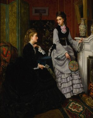 Whispered Confidence by Jan Frederik Pieter Portielje Oil Painting