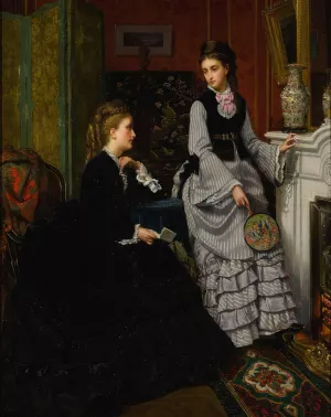 Whispered Confidence by Jan Frederik Pieter Portielje Oil Painting