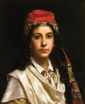 Young lady wearing a middle-eastern costume by Jan Frederik Pieter Portielje Oil Painting