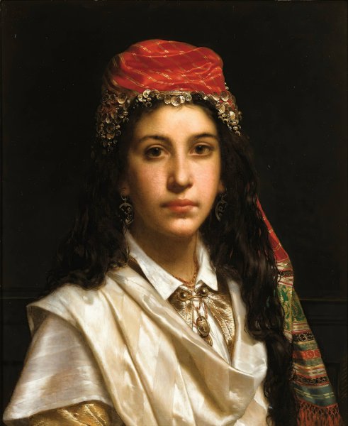 Young lady wearing a middle-eastern costume by Jan Frederik Pieter Portielje - Hand-Painted Oil Painting Reproduction