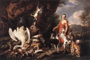 Diana with Her Hunting Dogs Beside Kill by Jan Fyt Oil Painting