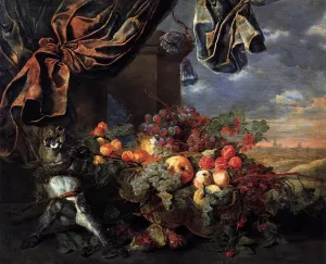 Still-Life with Fruit and Monkey by Jan Fyt - Oil Painting Reproduction