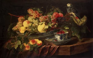 Still-Life with Fruits and Parrot by Jan Fyt Oil Painting