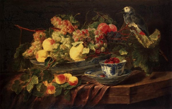 Still-Life with Fruits and Parrot by Jan Fyt - Hand-Painted Oil Painting Reproduction
