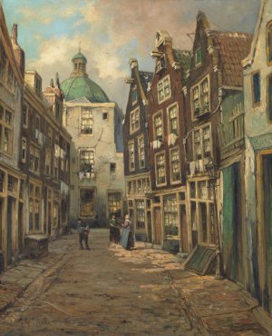 Zwartebijlsteeg by Jan Gerard Smits Oil Painting