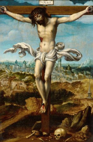 The Crucifixion by Jan Gossaert (Follower) Oil Painting