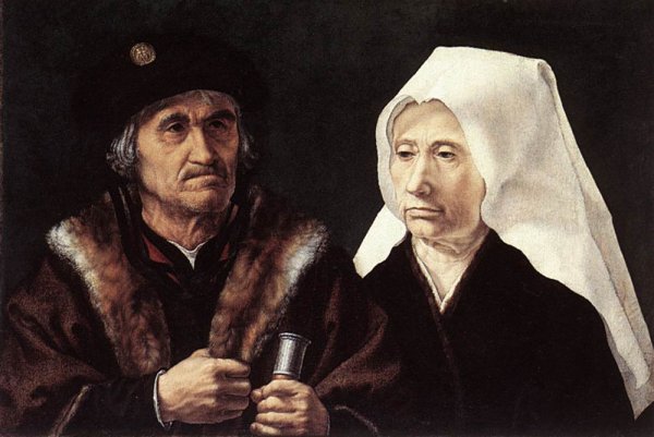 Main Product Photo of An Elderly Couple Painting by Jan Gossaert (Mabuse)