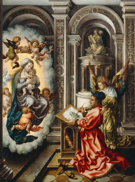 Main Product Photo of St. Luke Painting the Madonna  Painting by Jan Gossaert