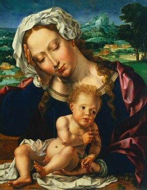 Virgin and Child in a Landscape by Jan Gossaert Oil Painting