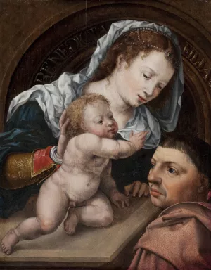 Virgin and Child with a Patron by Jan Gossaert Oil Painting