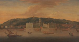 A view of Greenwich from the River with many Boats by Jan Griffier Oil Painting