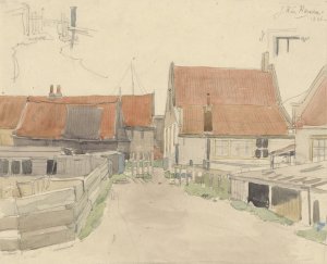 Huizen in de Vinkenbuurt, Amsterdam by Jan H.L. Hanau Oil Painting