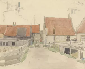 Huizen in de Vinkenbuurt, Amsterdam by Jan H.L. Hanau Oil Painting