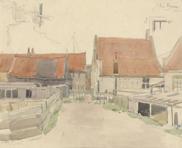 Main Product Photo of Huizen in de Vinkenbuurt, Amsterdam  Painting by Jan H.L. Hanau