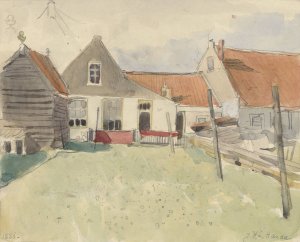 Huizen in de Vinkenbuurt, Amsterdam by Jan H.L. Hanau Oil Painting
