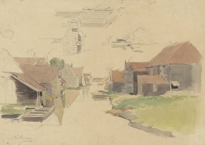 Studies van huizen in de Vinkenbuurt, Amsterdam by Jan H.L. Hanau Oil Painting