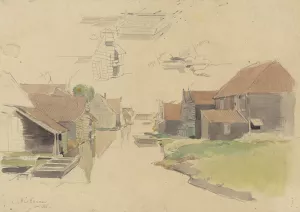Studies van huizen in de Vinkenbuurt, Amsterdam by Jan H.L. Hanau Oil Painting