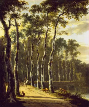 An Avenue in a Wood by Jan Hackaert Oil Painting