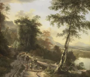 Landscape with Cattle Drivers by Jan Hackaert Oil Painting