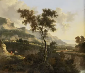 Mountainous Landscape by Jan Hackaert Oil Painting