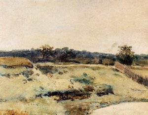 A Summer Landscape with Figures on a Path Oil painting by Jan Hendrik Weissenbruch