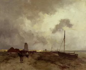 Fisherfolk Returning Home by Jan Hendrik Weissenbruch Oil Painting