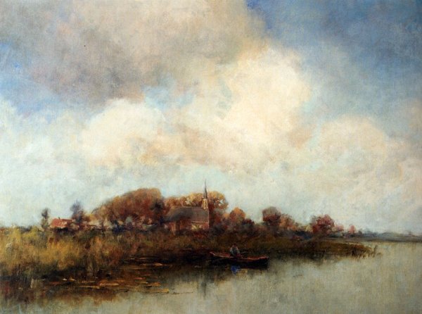 Landscape Near Noorden by Jan Hillebrand Wijsmuller - Hand-Painted Oil Painting Reproduction