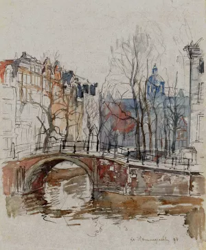 De Warmoesgracht by Jan Hoynck Van Papendrecht Oil Painting