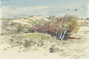 Duinlandschap tussen Bloemendaal en IJmuiden Oil painting by Jan Hoynck Van Papendrecht