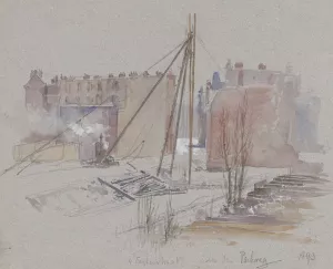 Heiwerkzaamheden aan de Van Eeghenstraat, achter de Parkweg by Jan Hoynck Van Papendrecht Oil Painting