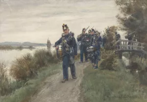 Patrouille van de infanterie Oil painting by Jan Hoynck Van Papendrecht
