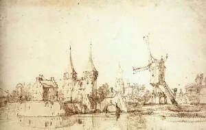 The Oostpoort East Gate at Delft by Jan II Van De Velde Oil Painting