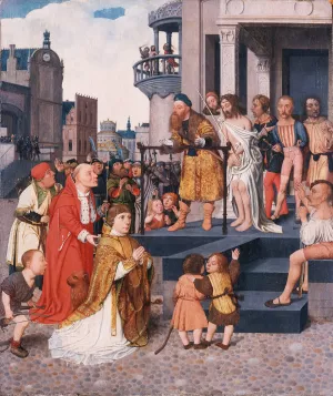 Christ Shown to the People by Jan Jansz Mostaert Oil Painting