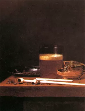 Still-Life with a Mug of Beer Oil painting by Jan Jansz Van De Velde