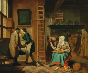 A Kitchen Interior by Jan Josef Horemans The Elder Oil Painting