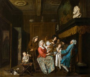 A Tea Party by Jan Josef Horemans The Elder Oil Painting