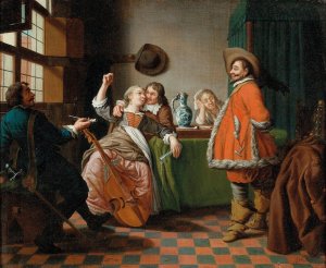At The Matchmaker'S by Jan Josef Horemans The Elder Oil Painting
