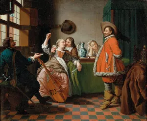 At The Matchmaker'S Oil painting by Jan Josef Horemans The Elder