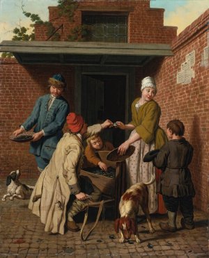 The Mussel Seller by Jan Josef Horemans The Elder Oil Painting