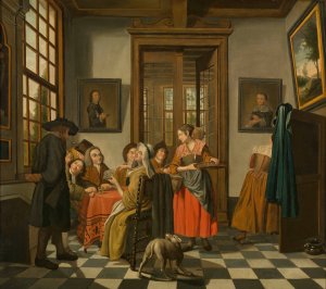 Card Game by Jan Josef Horemans The Younger Oil Painting